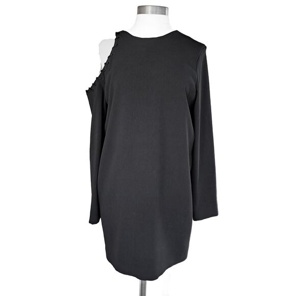 IRO Breen Black Crepe Cutout Long Sleeve Mini Dress Size 40 / Large / 8 Shift - Picture 2 of 13